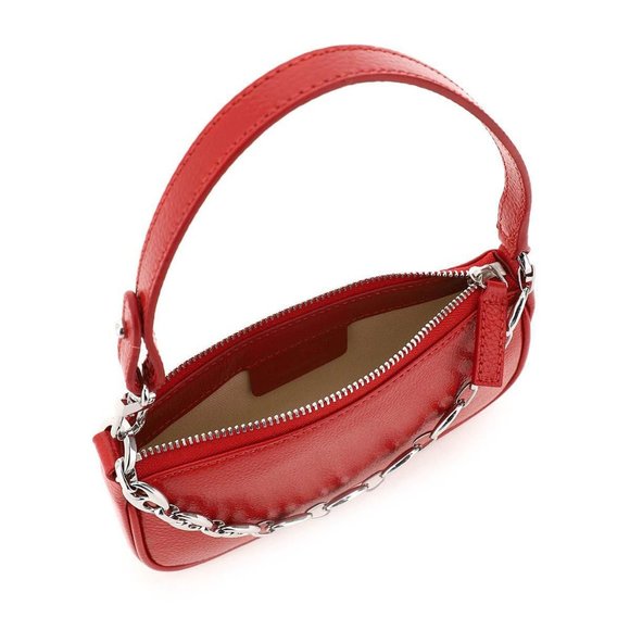 BY FAR Mini Rachel Red Gloss Grained Bag - Picture 7 of 13